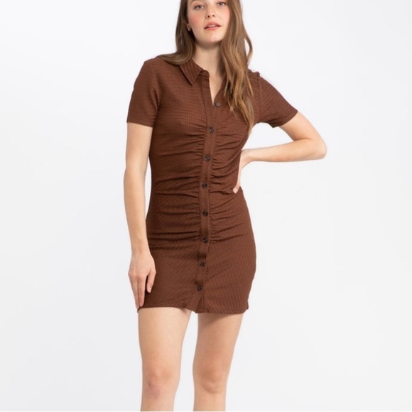 NWT Sanctuary Brown Round Up Dress in size M - Picture 3 of 11